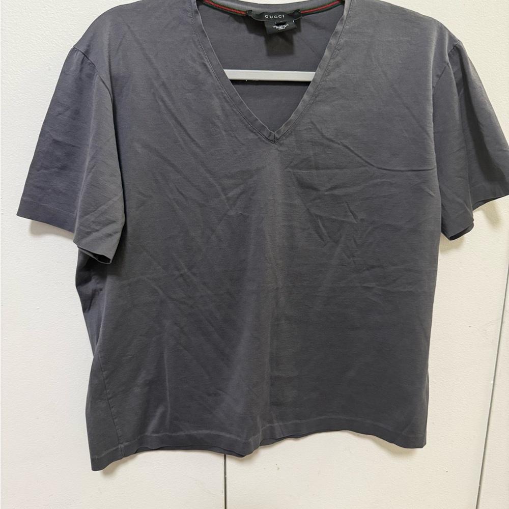 Gucci Charcoal V-Neck T-Shirt